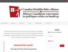 Tablet Screenshot of disabilitypolicyalliance.ca